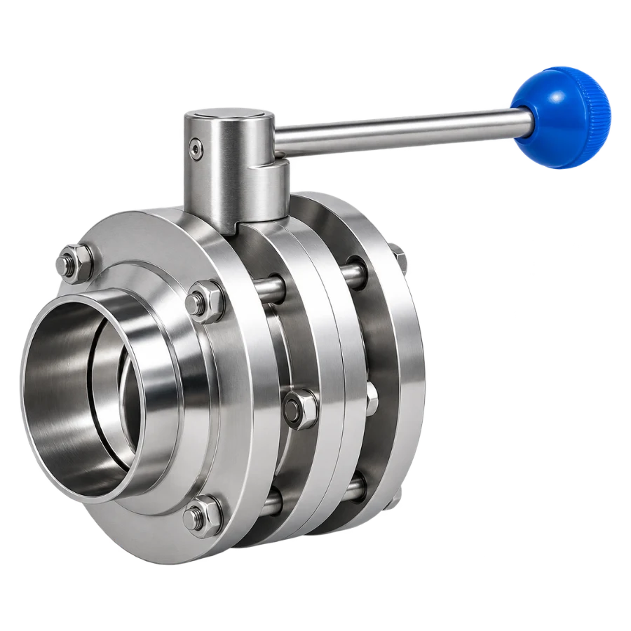 Kai Dynamics 衛生級三片式蝶閥 Sanitary Three-Piece Butterfly Valve